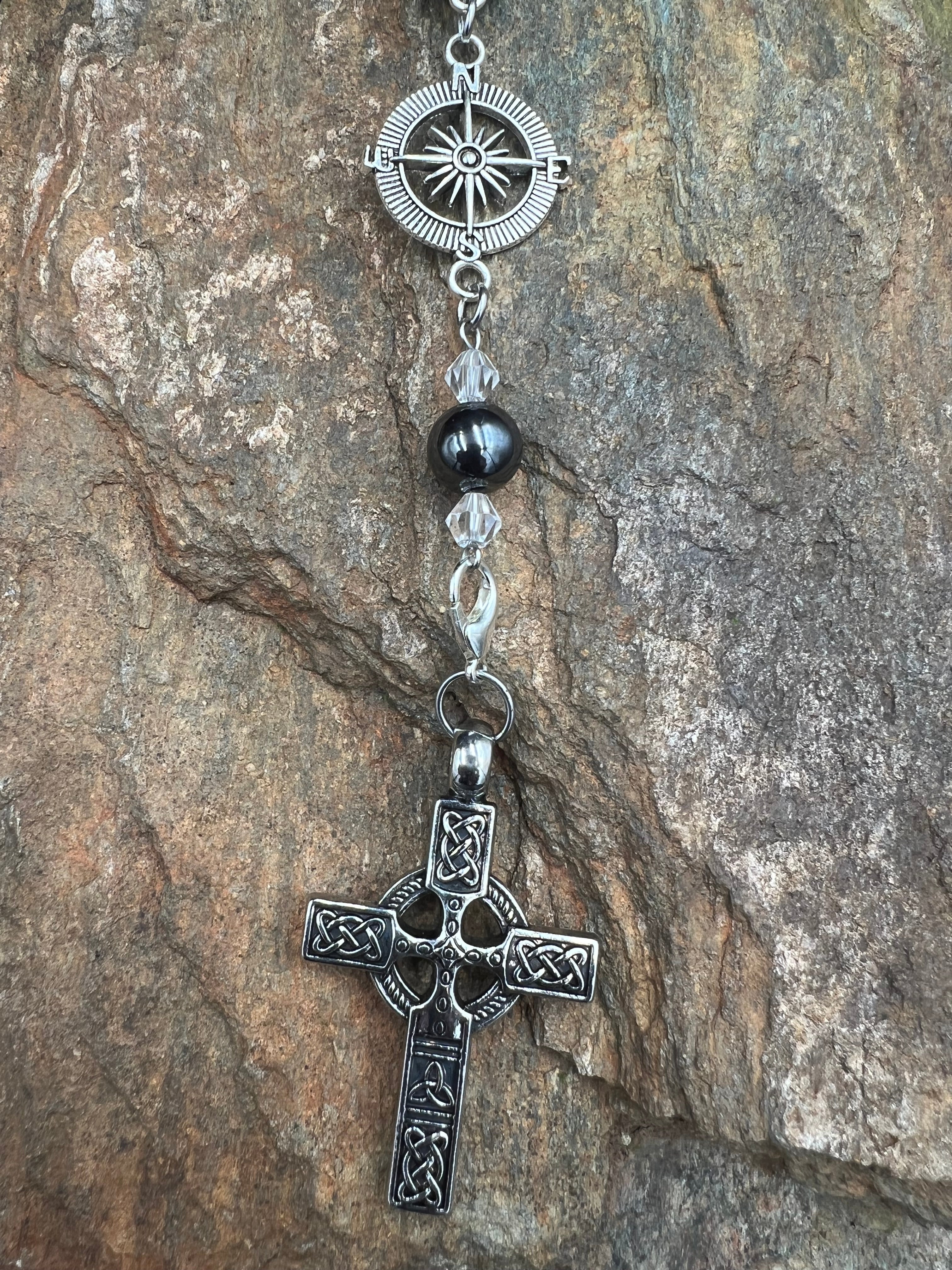 Celtic Cross Car Charm - Motif Metalworks