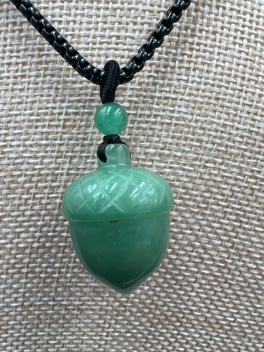 Stone Acorn Necklace- 25mm - Motif Metalworks