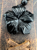 Stone Hibiscus Pendant Necklace - 28mm