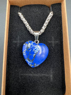 Stone Heart Pendant Necklace - 18-20mm