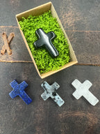 Stone Pocket Cross - 25mm - Motif Metalworks