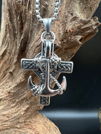 Celtic Fusion - Cross & Nautical Anchor Necklace - Motif Metalworks