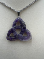 Stone Triquetra Pendant Necklace - 35mm - Motif Metalworks