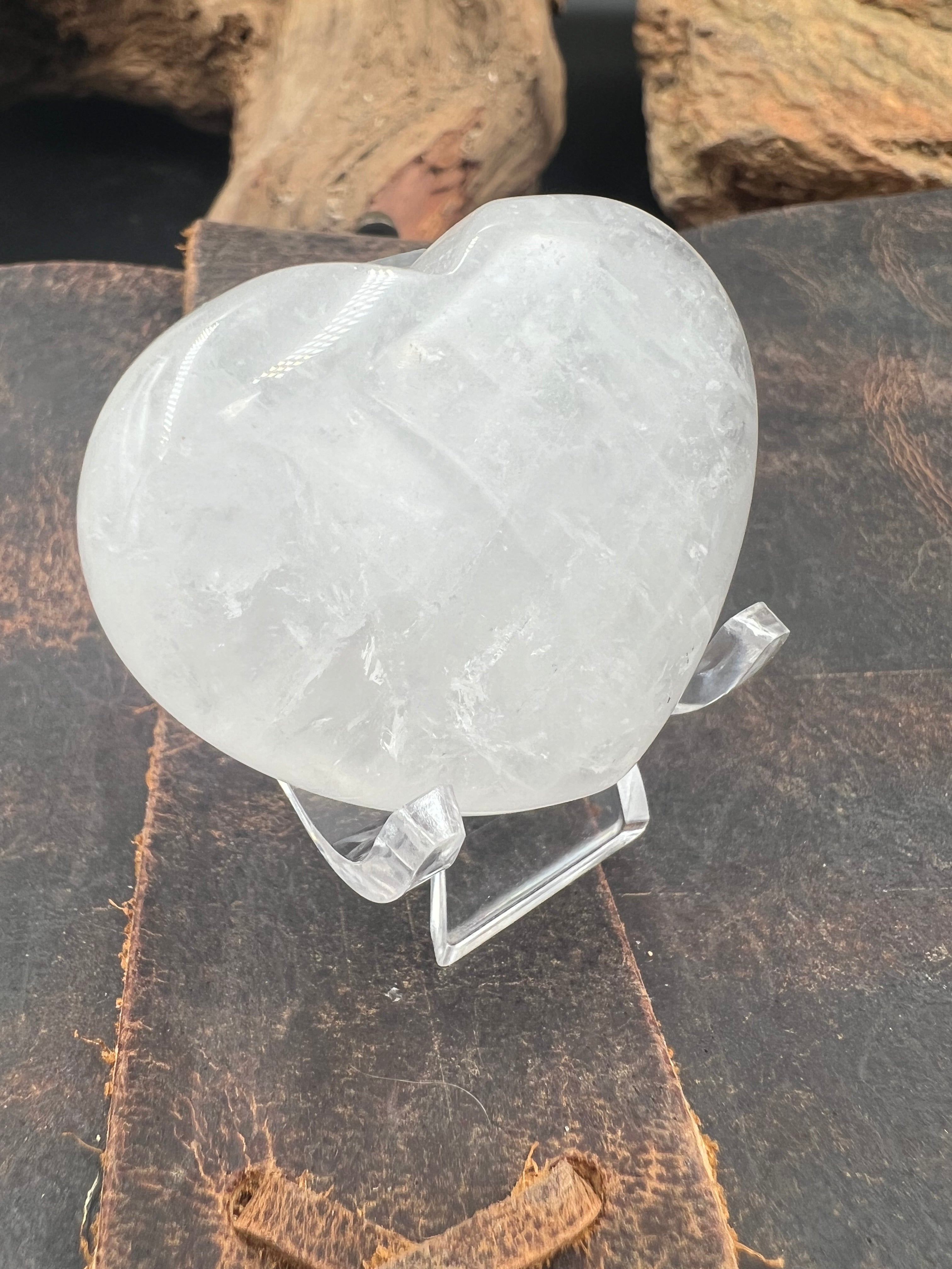 Stone Pocket Heart - 45mm with Display Stand