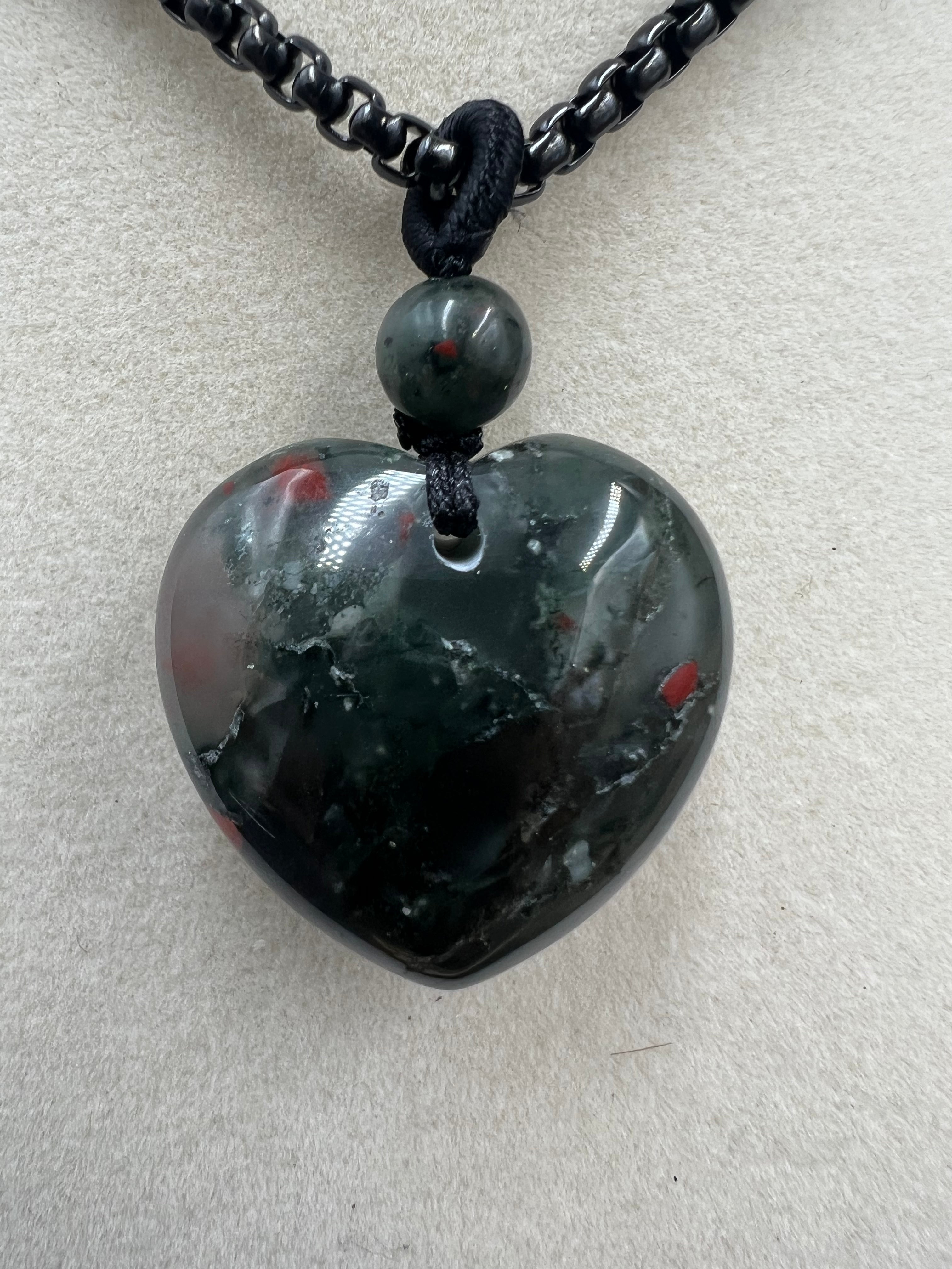 Stone Puff Heart Pendant - 25mm - Motif Metalworks