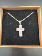 Stone Cross Pendant Necklace - 18-20mm