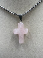 Stone Cross Pendant Necklace - 18-20mm