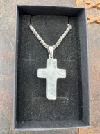 Stone Cross Pendant Necklace - 18-20mm