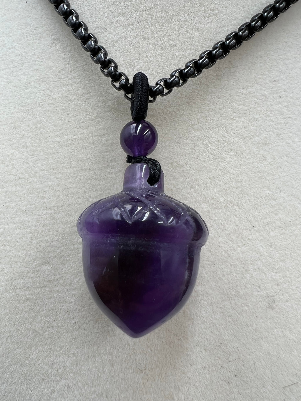 Stone Acorn Necklace- 25mm - Motif Metalworks
