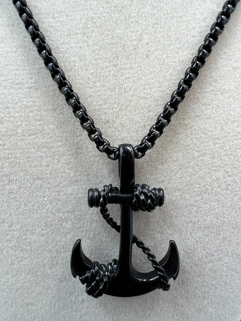 Stainless Steel Anchor Necklace - Motif Metalworks