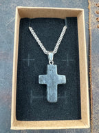 Stone Cross Pendant Necklace - 18-20mm