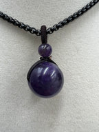 Stone Round Bead Necklace Pendant - 16mm - Motif Metalworks