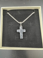 Stone Cross Pendant Necklace - 18-20mm