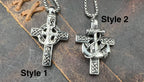 Celtic Fusion - Cross & Nautical Anchor Necklace - Motif Metalworks