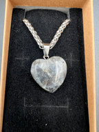 Stone Heart Pendant Necklace - 18-20mm