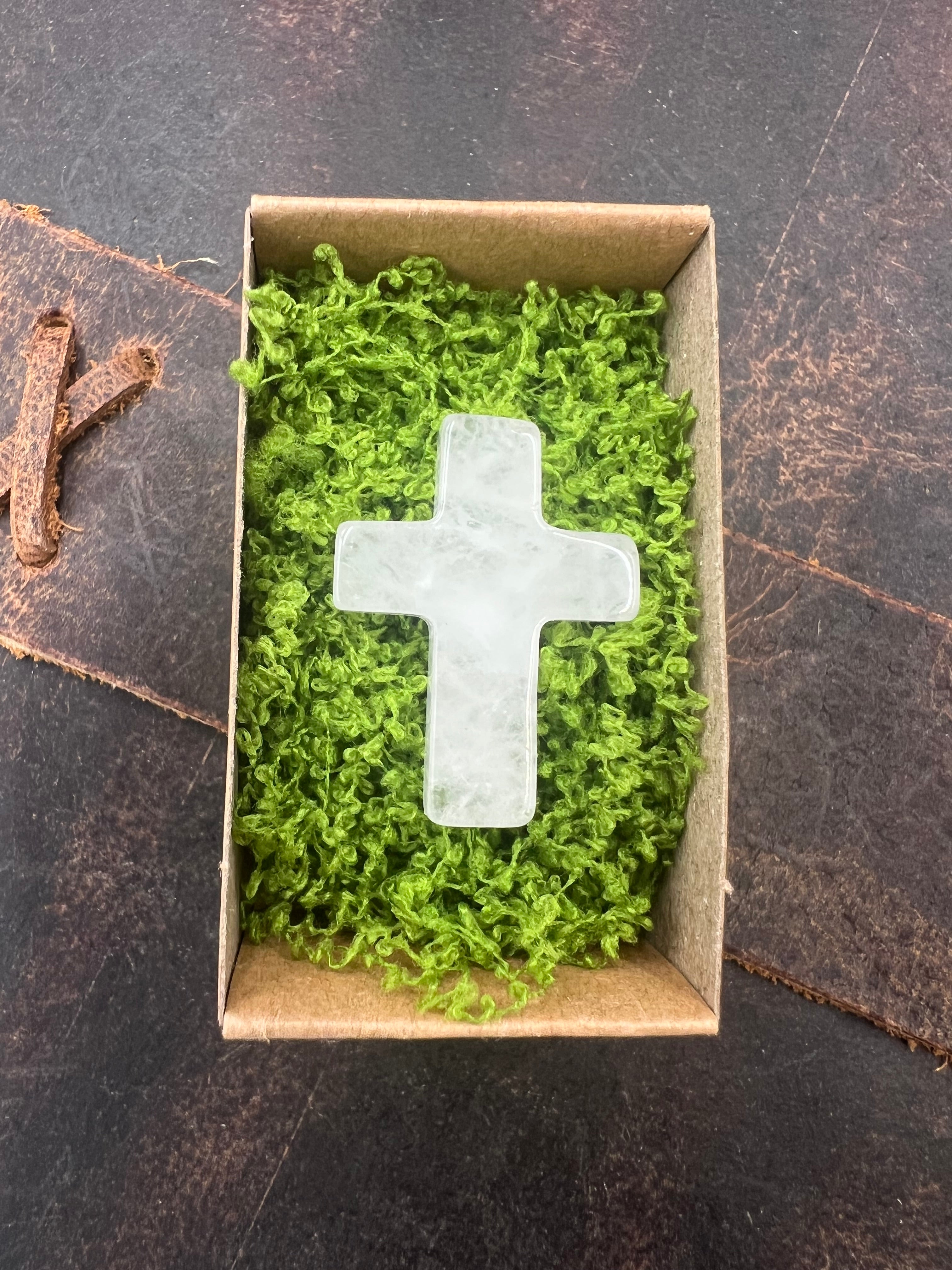 Stone Pocket Cross - 25mm - Motif Metalworks