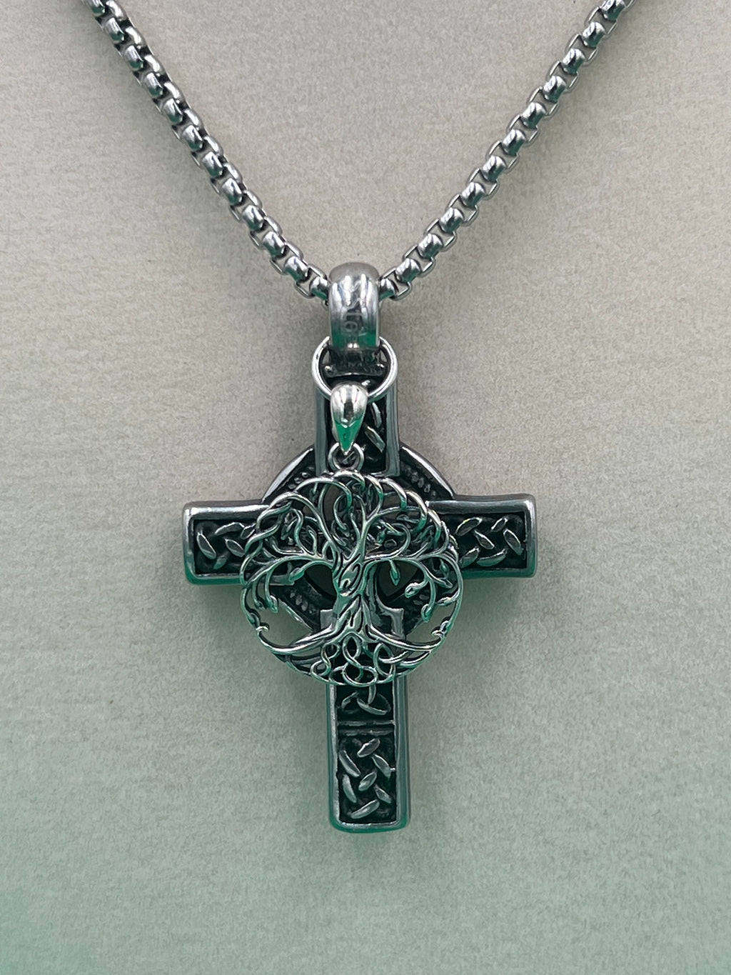 Celtic Grove - Cross & Tree of Life Necklace - Motif Metalworks