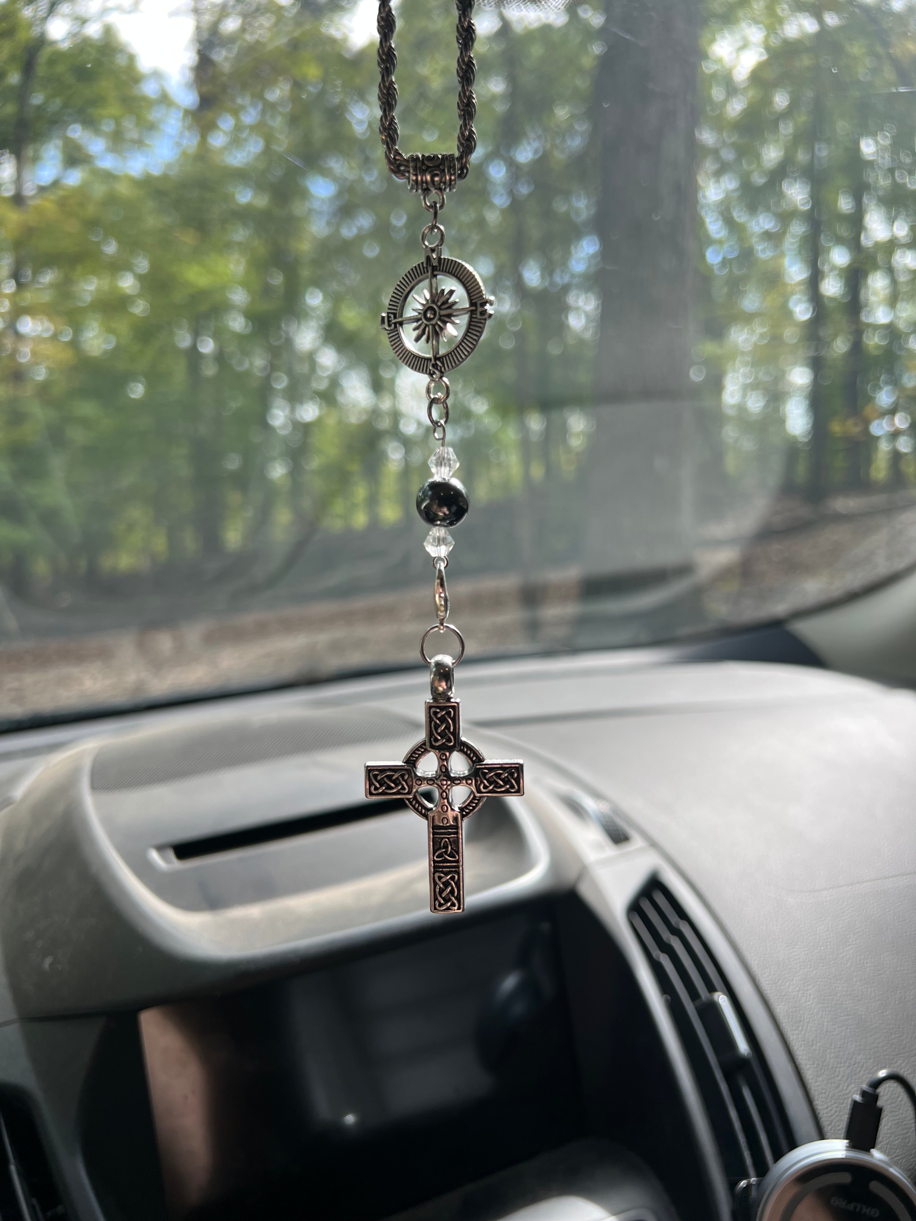 Celtic Cross Car Charm - Motif Metalworks