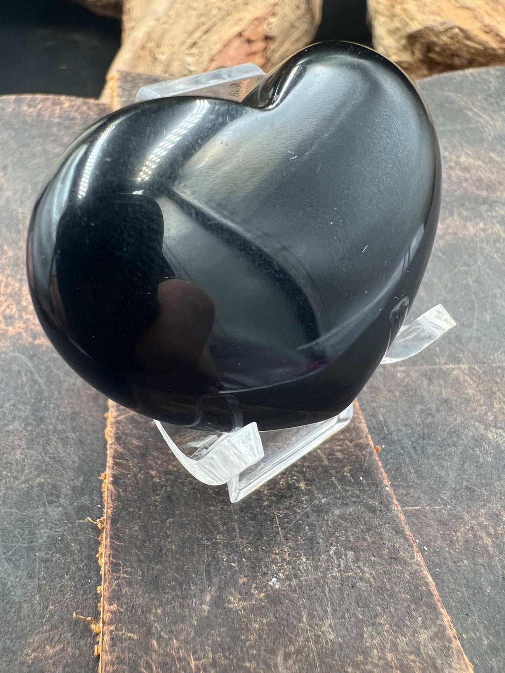 Stone Pocket Heart - 45mm with Display Stand