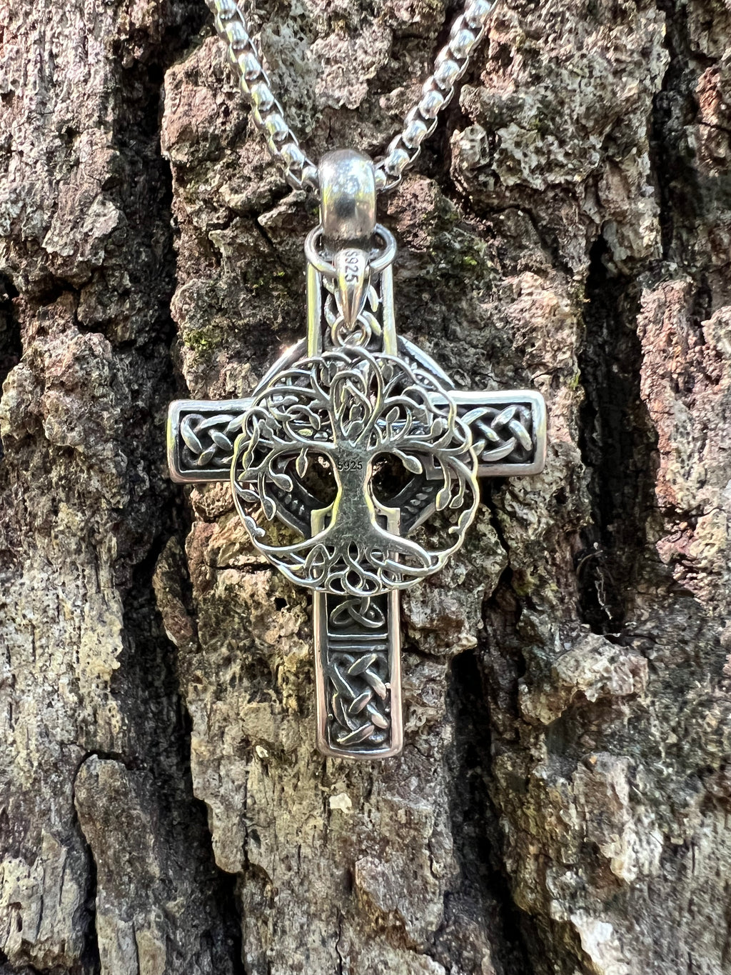 Celtic Grove - Cross & Tree of Life Necklace - Motif Metalworks