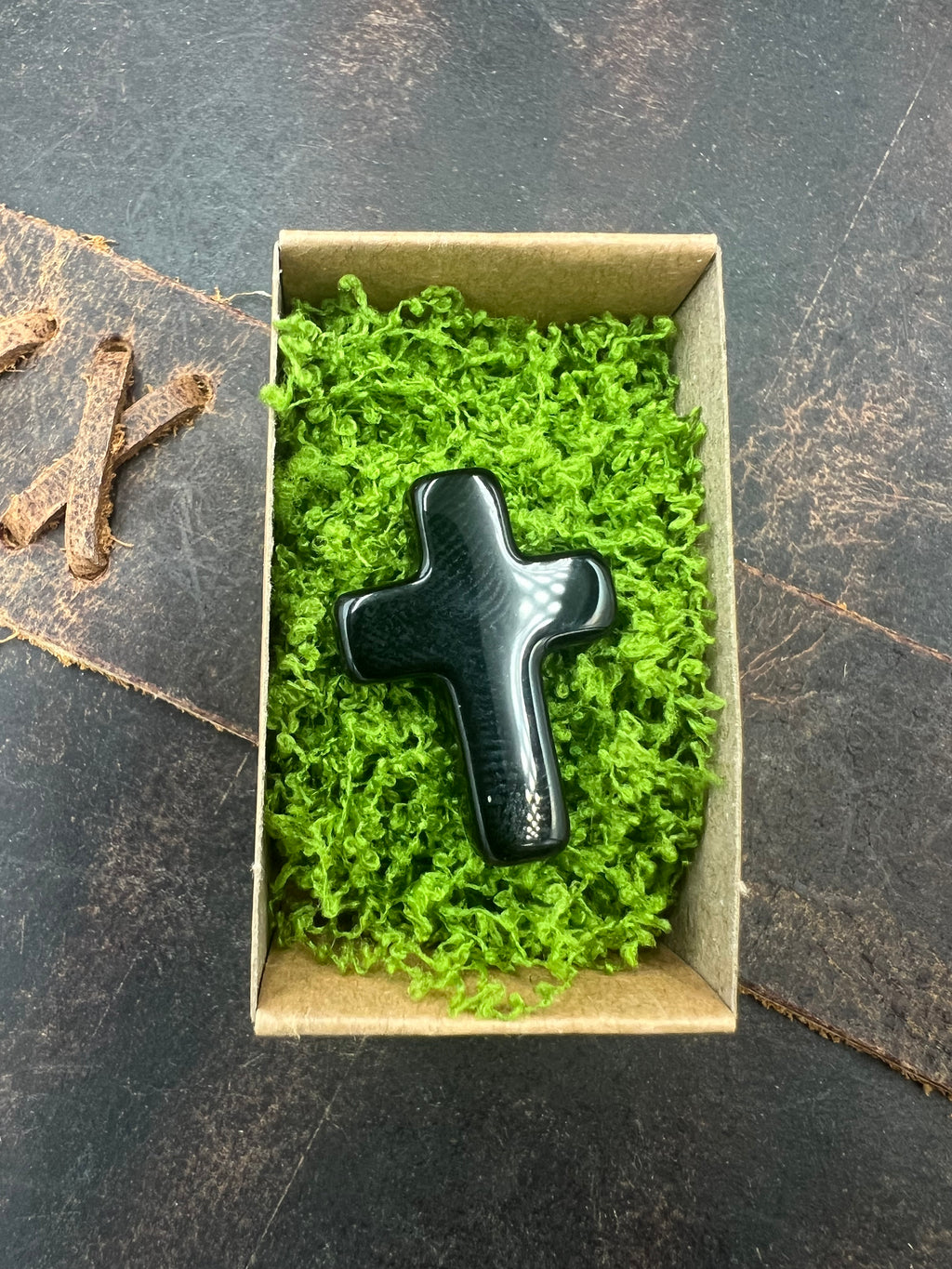 Stone Pocket Cross - 25mm - Motif Metalworks