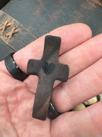 Wood Pocket Heart Cross - Motif Metalworks
