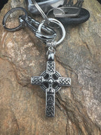 Celtic Cross Stainless Steel Keychain - Motif Metalworks