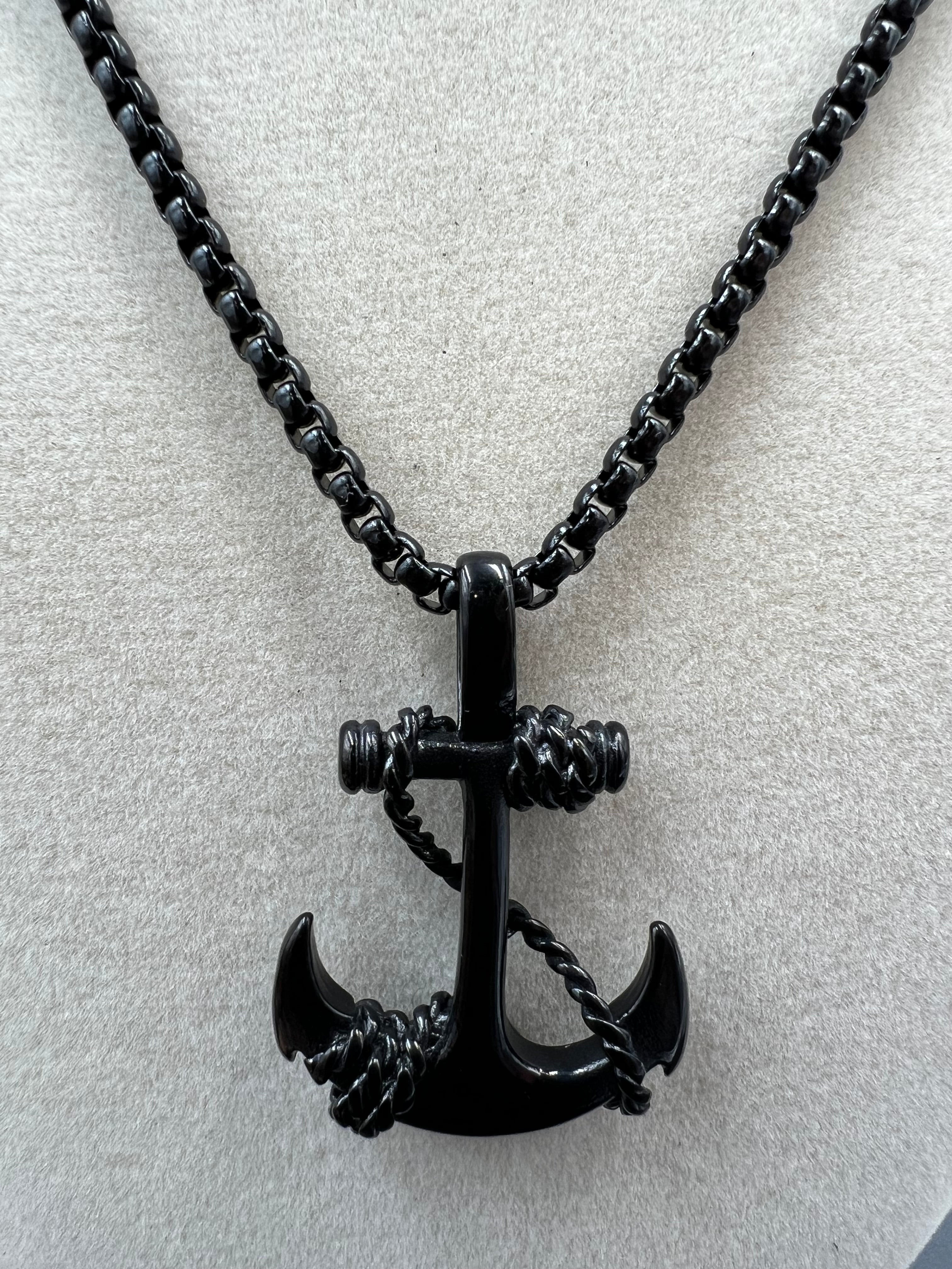 Stainless Steel Anchor Necklace - Motif Metalworks