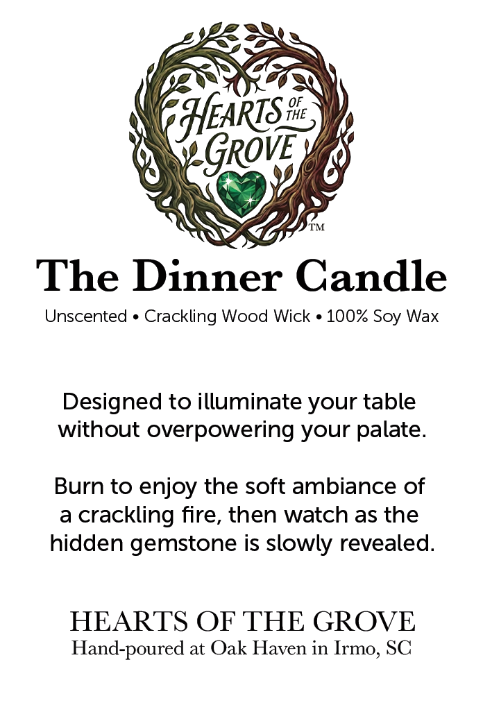 Hearts of the Grove Dinner Candle - Soy Candles with a Hidden Gem