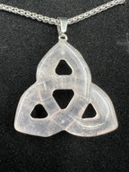 Stone Triquetra Pendant Necklace - 35mm - Motif Metalworks