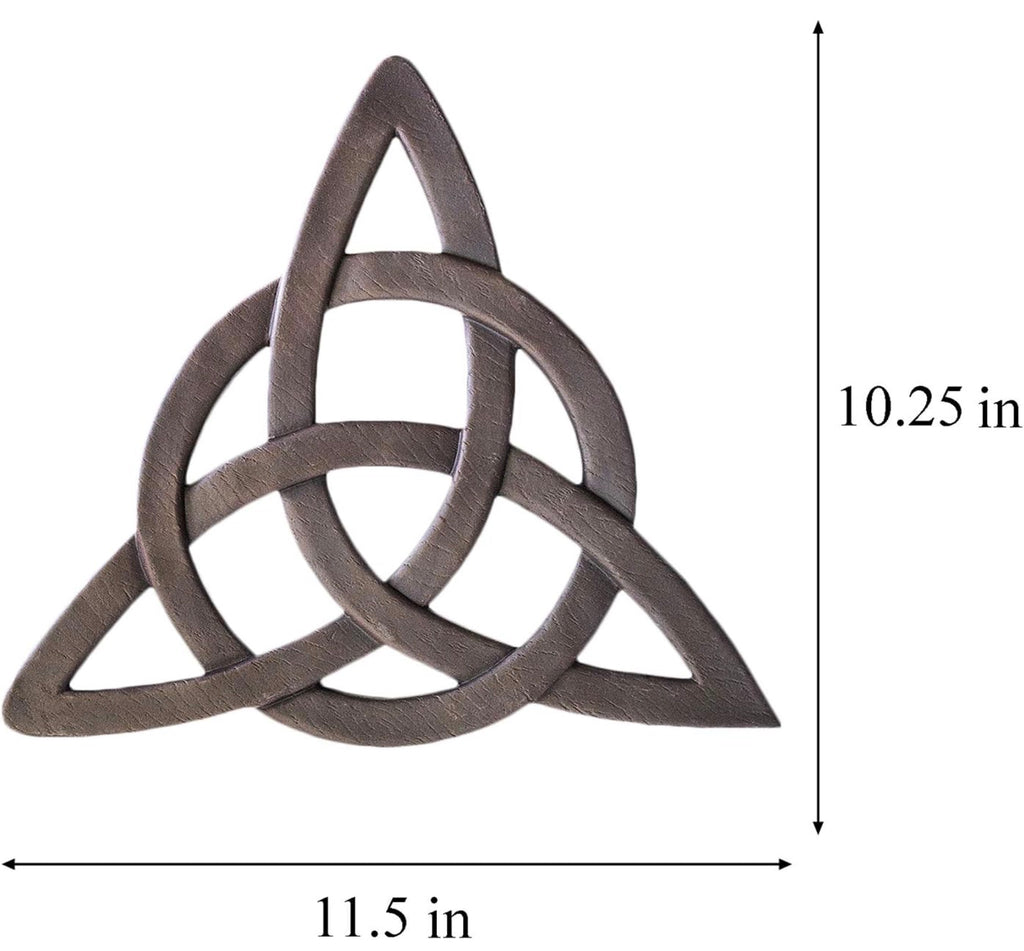 Celtic Trinity Knot Wall Art – Rustic Resin Woodgrain Decor - Motif Metalworks