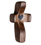 Wood Pocket Heart Cross - Motif Metalworks