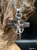Celtic Fusion - Cross & Nautical Anchor Necklace - Motif Metalworks