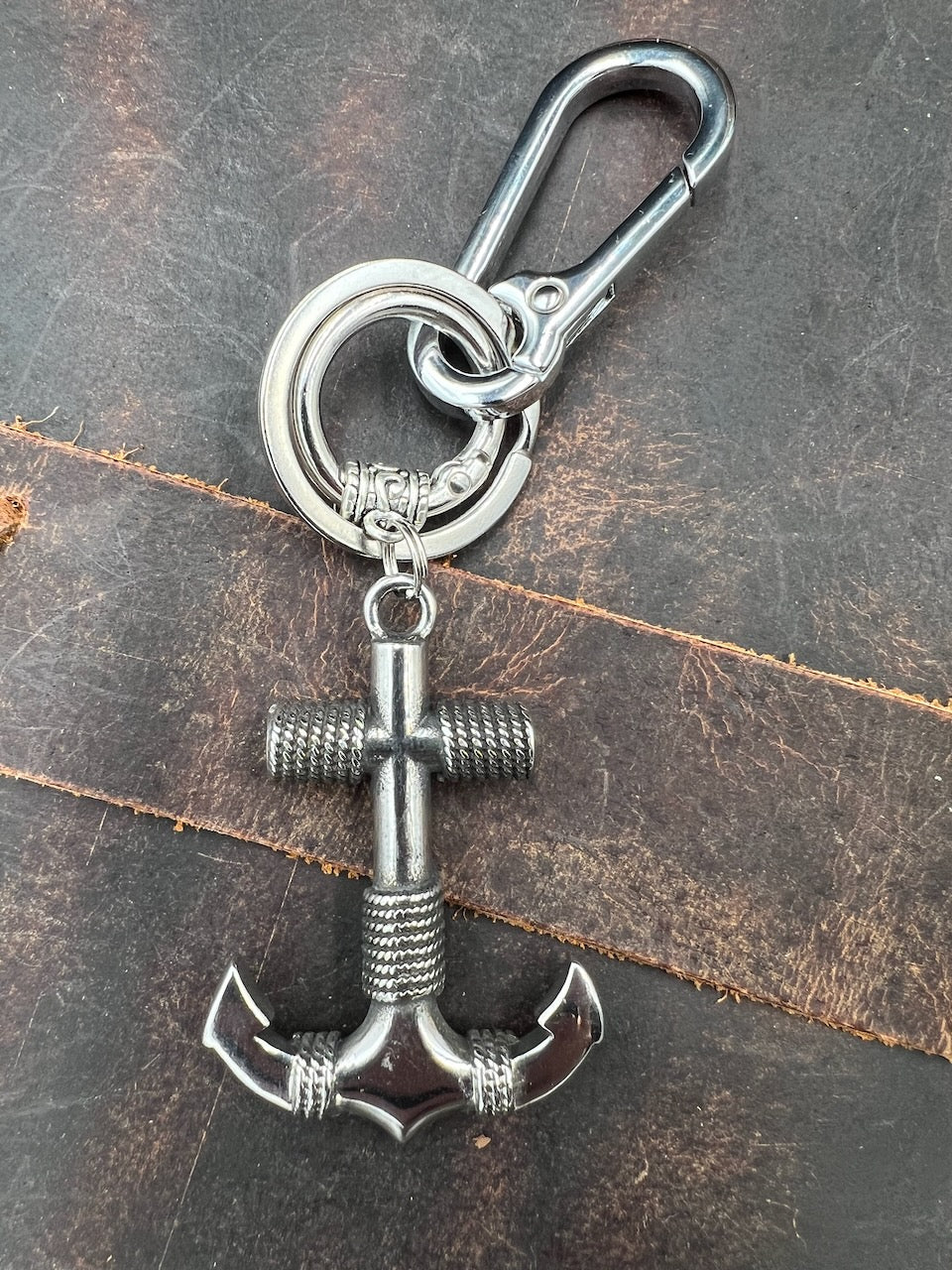 Roped Anchor Keychain - Motif Metalworks