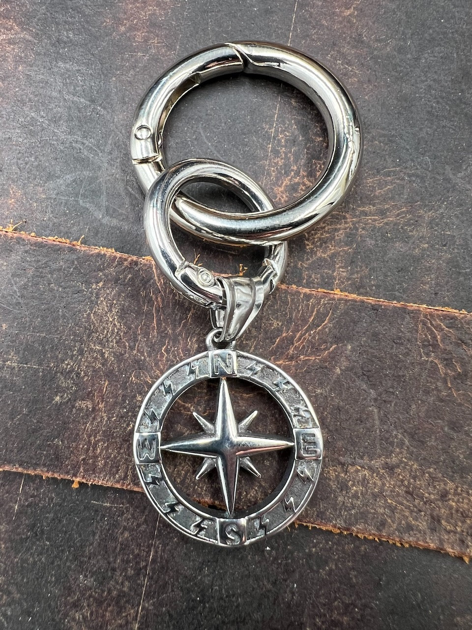 Compass Steel Keychain - Motif Metalworks