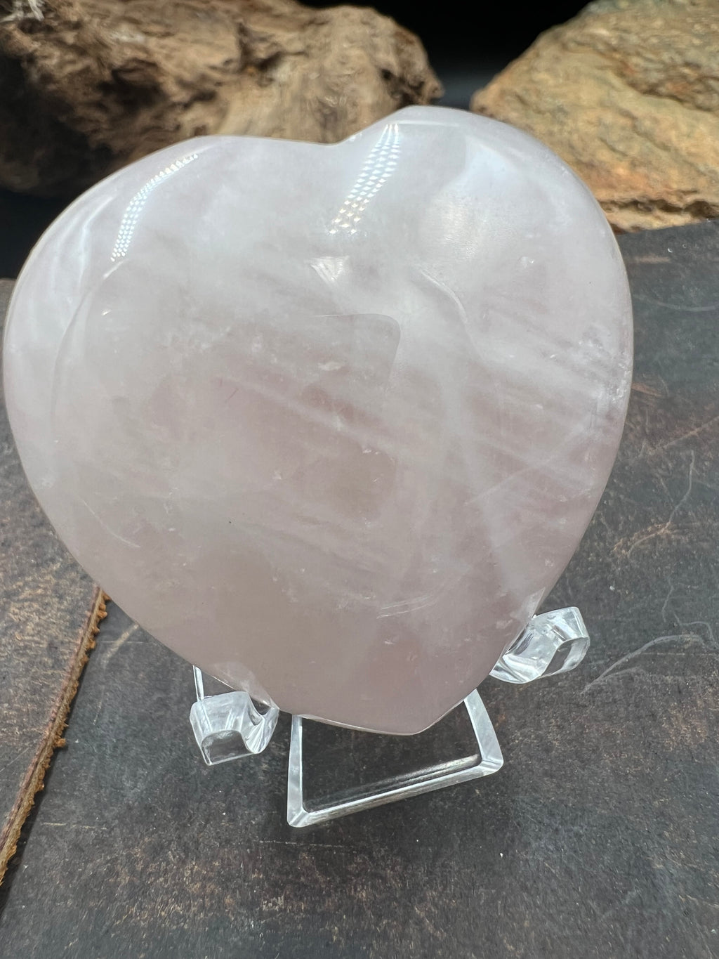 Stone Pocket Heart - 45mm with Display Stand