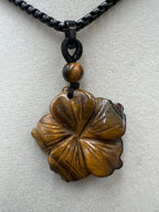 Stone Hibiscus Pendant Necklace - 28mm