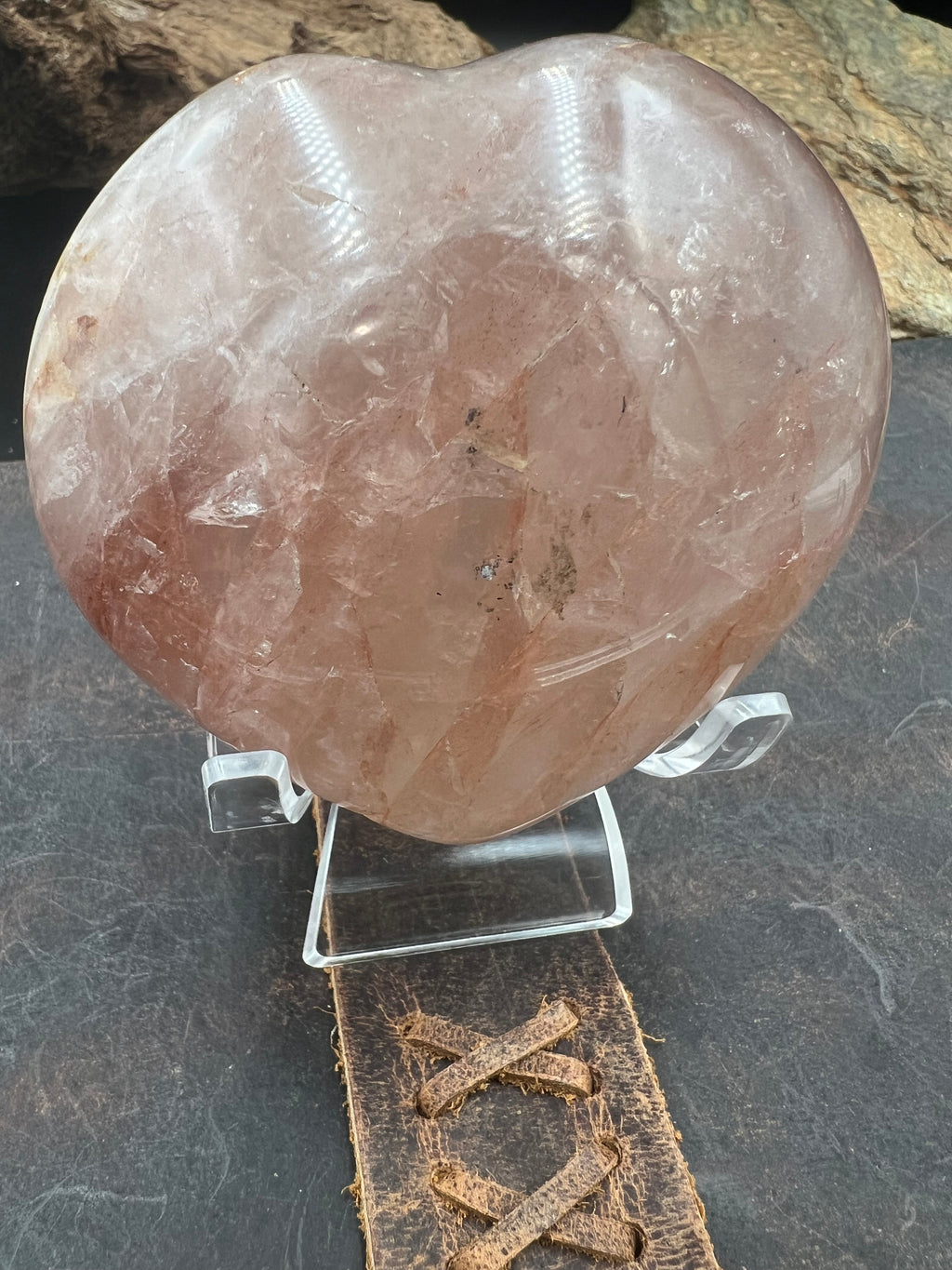 Stone Heart - 80mm - with Display Stand