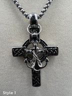 Celtic Fusion - Cross & Nautical Anchor Necklace - Motif Metalworks