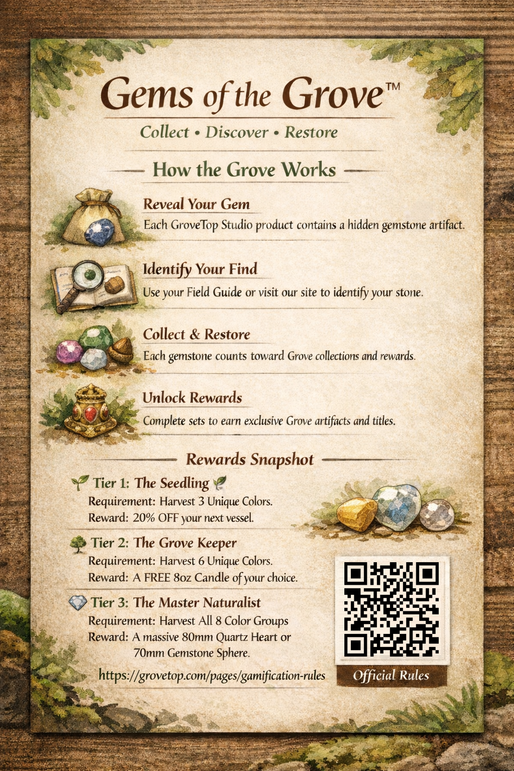 Hearts of the Grove Aroma Beads - Air Freshener with a Hidden Gem - Motif Metalworks