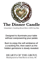 Hearts of the Grove Dinner Candle - Soy Candles with a Hidden Gem - Motif Metalworks